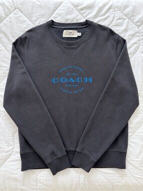 COACH Men's Black Logo Crewneck Sweater